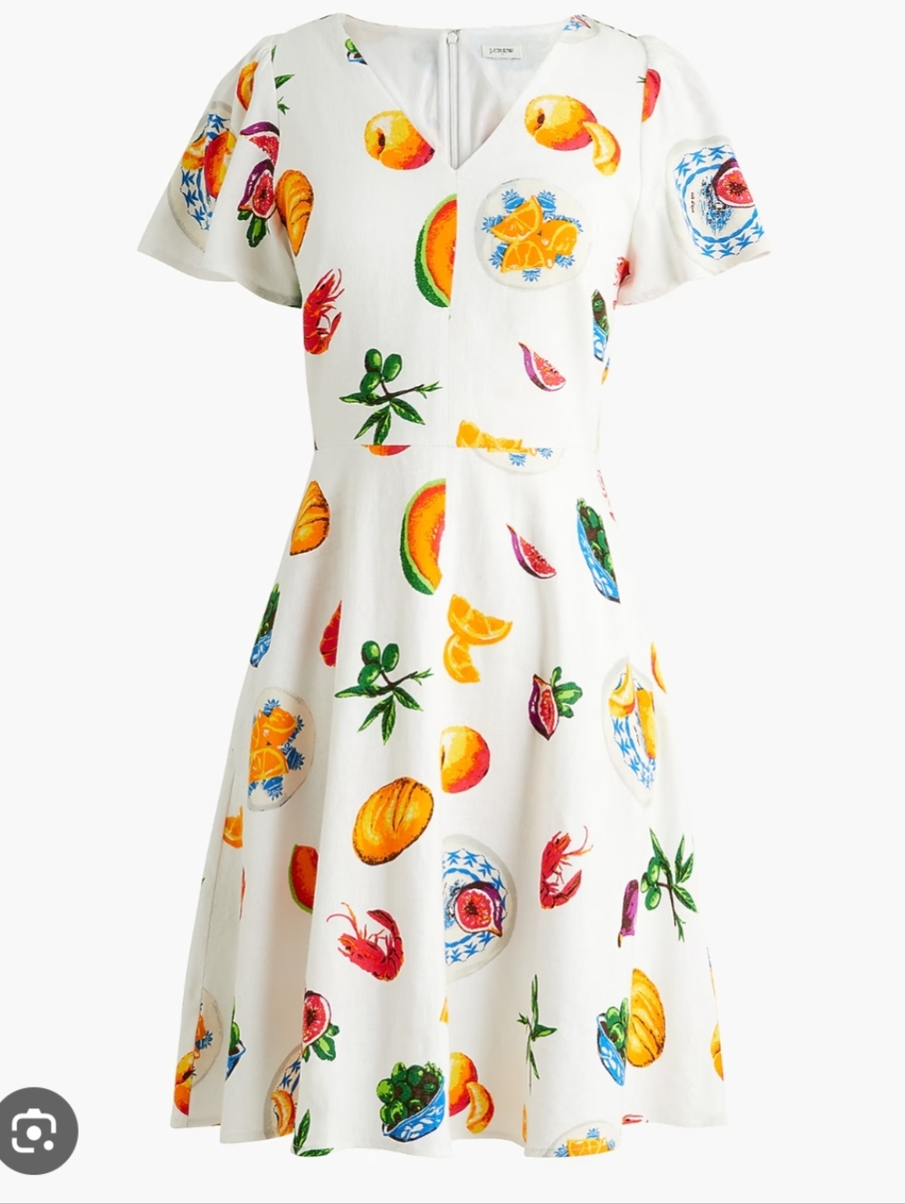 J.crew factory Fruit Linen Blend Fit And Flare Mini Dress US Size 6